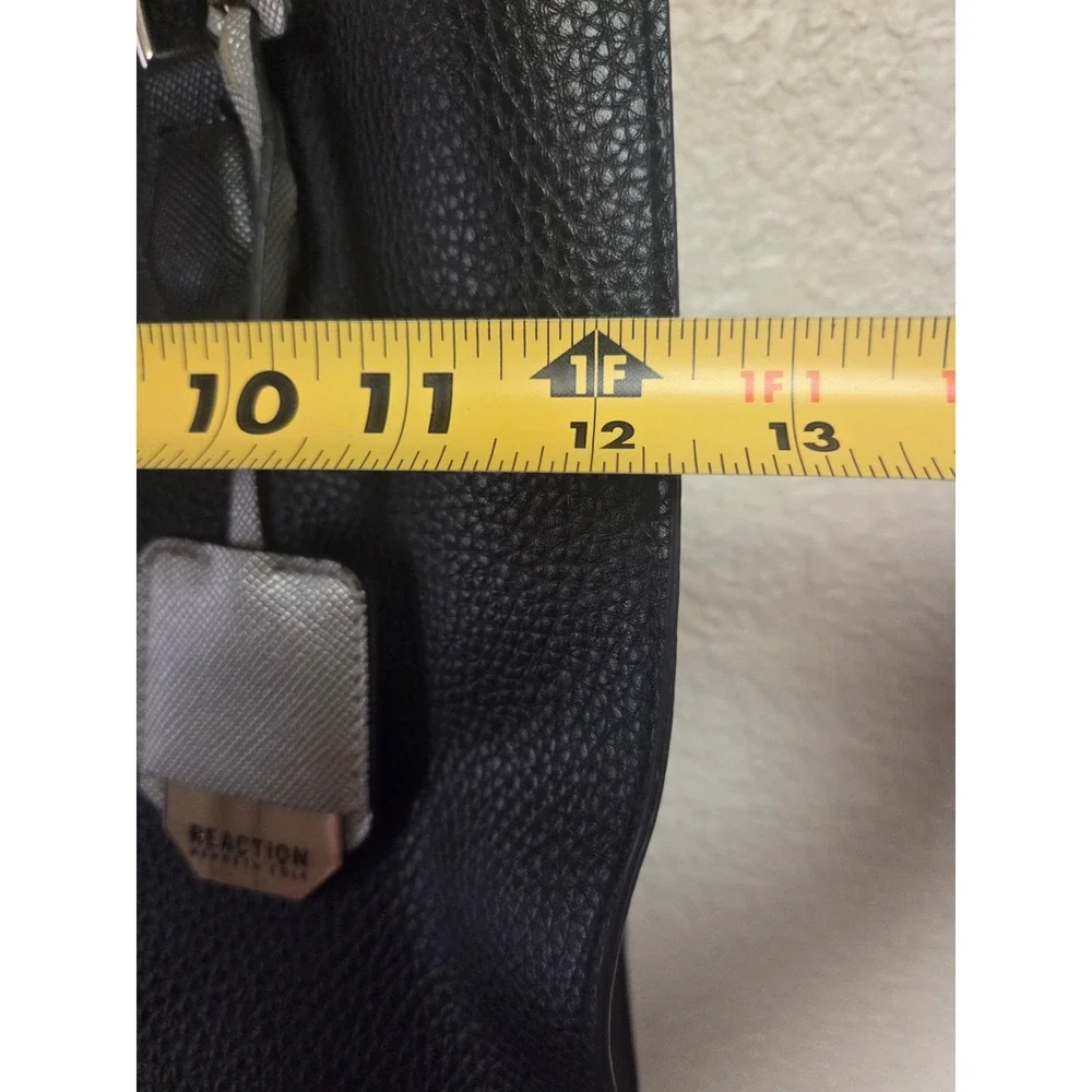 REACTION Kenneth Cole Black‎ Faux Leather Satchel Top Handle Handbag Purse